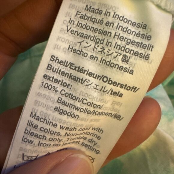 J.Crew COTTON SLEEP Tie Dye SHORTS Aqua Green 100% Cotton Drawstring  Lounge L - Picture 4 of 9